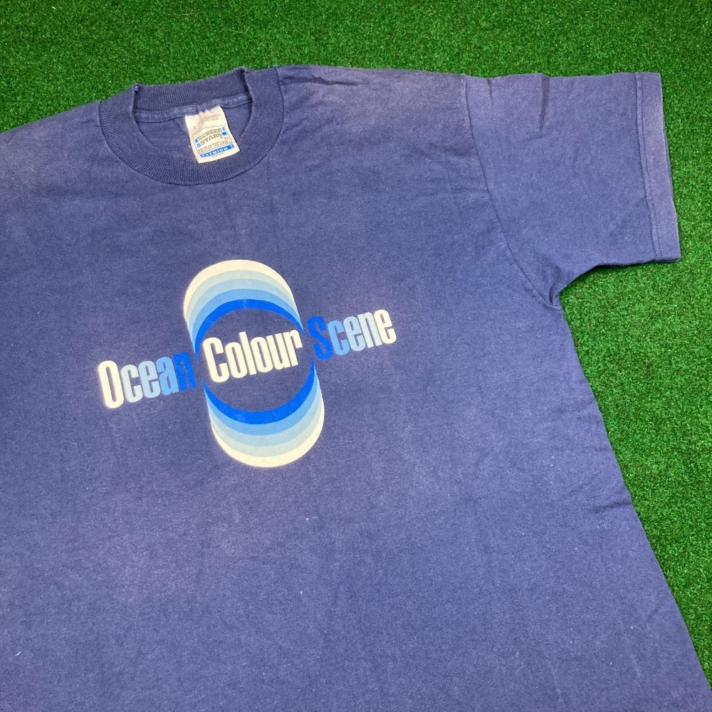Vintage Ocean Colour Scene‎ Shirt Mens L Blue 1998 Indie Rock Tour Concert 90s